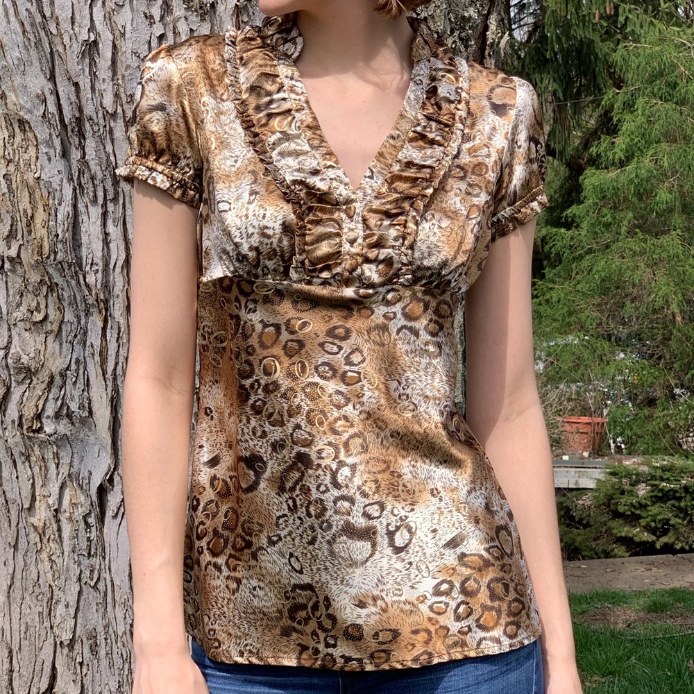 Heart Soul Cheetah Print Blouse